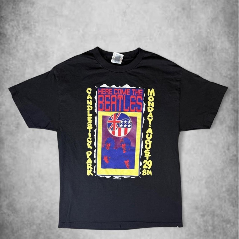 The Beatles Candlestick Park Concert Graphic Tee Black Large Alstyle Band Shirt